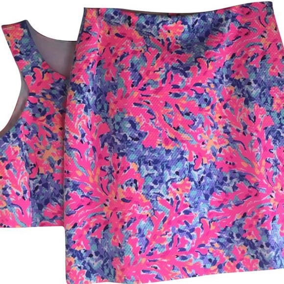 Lily Pulitzer Mallika Two Piece Crop Top Skirt Set - Picture 1 of 7